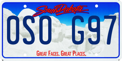 SD license plate 0SOG97