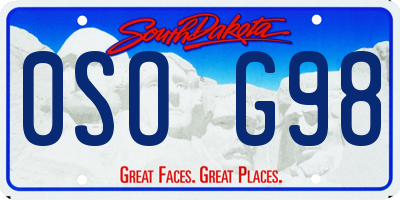 SD license plate 0SOG98