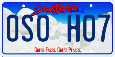 SD license plate 0SOH07