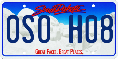 SD license plate 0SOH08