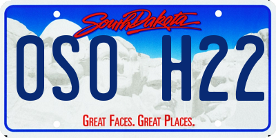 SD license plate 0SOH22