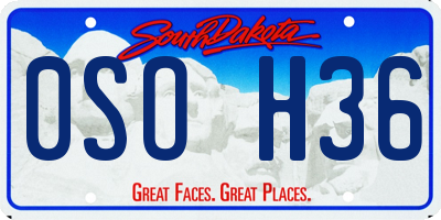 SD license plate 0SOH36