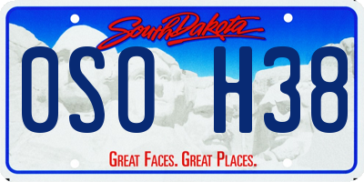 SD license plate 0SOH38