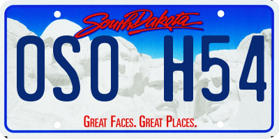 SD license plate 0SOH54