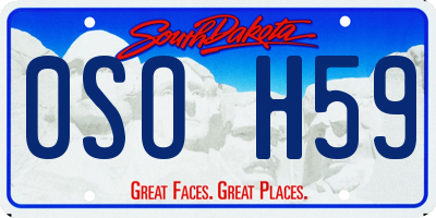 SD license plate 0SOH59