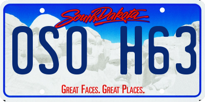 SD license plate 0SOH63