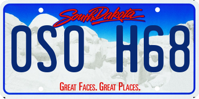 SD license plate 0SOH68