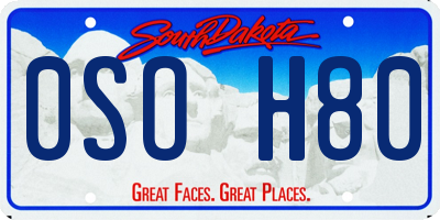 SD license plate 0SOH80
