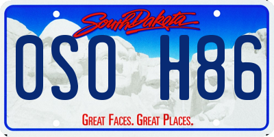 SD license plate 0SOH86
