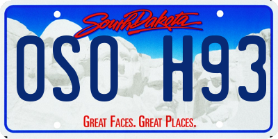 SD license plate 0SOH93