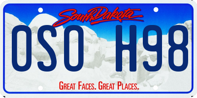 SD license plate 0SOH98