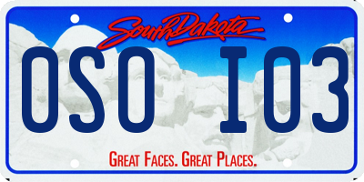 SD license plate 0SOI03