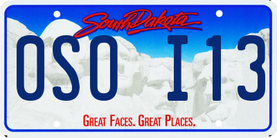 SD license plate 0SOI13