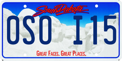 SD license plate 0SOI15