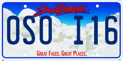 SD license plate 0SOI16