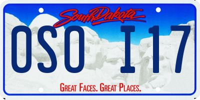 SD license plate 0SOI17