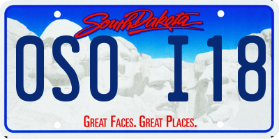 SD license plate 0SOI18