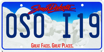 SD license plate 0SOI19
