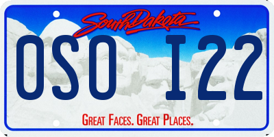 SD license plate 0SOI22
