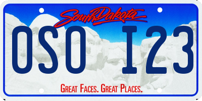 SD license plate 0SOI23