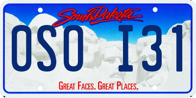 SD license plate 0SOI31