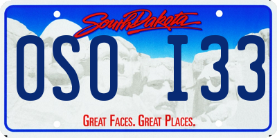 SD license plate 0SOI33