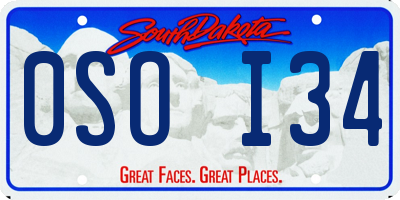 SD license plate 0SOI34