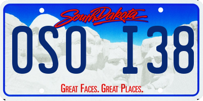 SD license plate 0SOI38