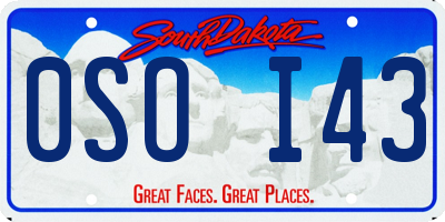 SD license plate 0SOI43