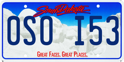 SD license plate 0SOI53