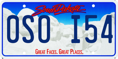 SD license plate 0SOI54