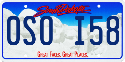 SD license plate 0SOI58