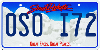 SD license plate 0SOI72