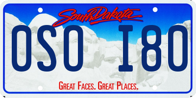 SD license plate 0SOI80