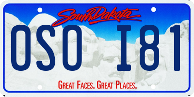 SD license plate 0SOI81