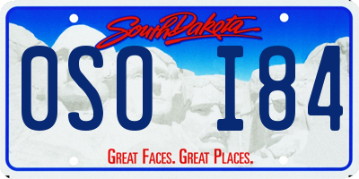 SD license plate 0SOI84