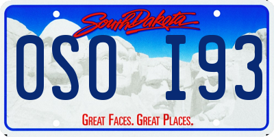 SD license plate 0SOI93