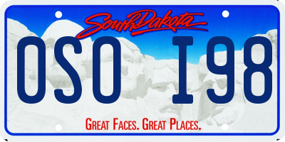 SD license plate 0SOI98