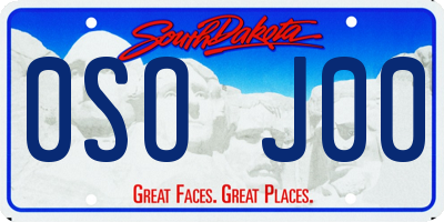 SD license plate 0SOJ00