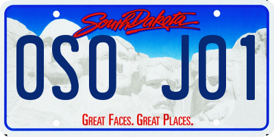 SD license plate 0SOJ01
