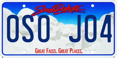 SD license plate 0SOJ04