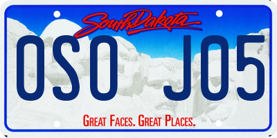 SD license plate 0SOJ05