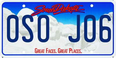 SD license plate 0SOJ06