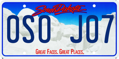 SD license plate 0SOJ07