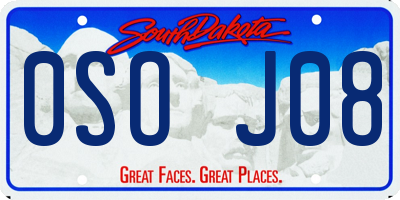 SD license plate 0SOJ08