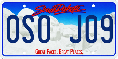 SD license plate 0SOJ09