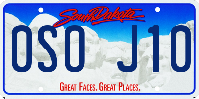 SD license plate 0SOJ10