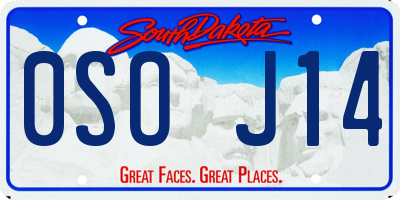 SD license plate 0SOJ14