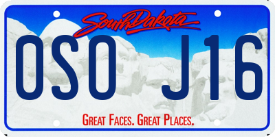 SD license plate 0SOJ16
