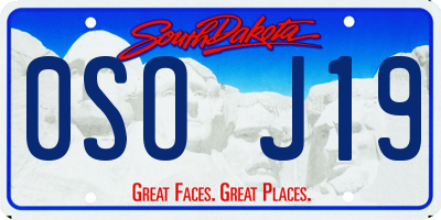 SD license plate 0SOJ19